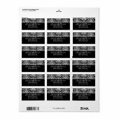 Zwart-wit  Damask Etiket (Full Sheet)