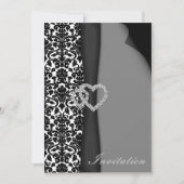 Zwart-wit Damask FAUX-lintdiamantopzet Kaart (Voorkant)