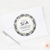 Zwart-wit Damask Favor Stickers (Envelop)