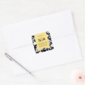 Zwart-wit Damask Favor Stickers (Envelop)