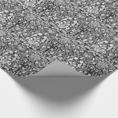 Zwart-wit Damask Floral Wrapping Paper Cadeaupapier (Hoek)