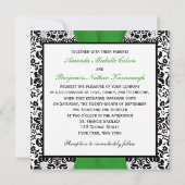 Zwart, wit, Damask Green PRINTED RIBBON Kaart (Achterkant)