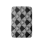 Zwart-wit Damask Lattice Bathmat Badmat (Voorkant Verticaal)