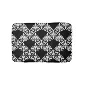 Zwart-wit Damask Lattice Bathmat Badmat (Voorkant)