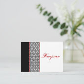 Zwart-wit Damask met rode behuizing Kaart (Staand voorkant)