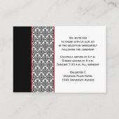 Zwart-wit Damask met rode behuizing Kaart (Achterkant)