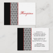 Zwart-wit Damask met rode behuizing Kaart (Voorkant / Achterkant)