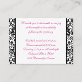 Zwart-wit Damask met roze behuizing Kaart (Achterkant)