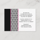 Zwart-wit Damask met roze behuizing Kaart (Achterkant)