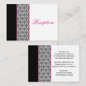 Zwart-wit Damask met roze behuizing Kaart (Voorkant / Achterkant)
