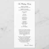 Zwart-wit Damask Monogram Wedding Programma Programmakaart (Achterkant)