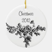 Zwart-wit Damask Parisian Design Keramisch Ornament (Achterkant)