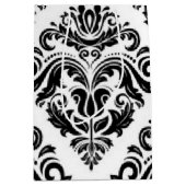 Zwart wit Damask-patroon Afdrukontwerp Medium Cadeauzakje (Voorkant)