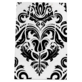 Zwart wit Damask-patroon Afdrukontwerp Medium Cadeauzakje (Achterkant)