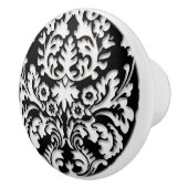 Zwart-wit Damask-patroon Keramische Knop (Rechts)