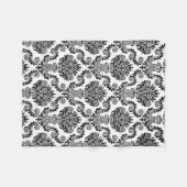 Zwart-wit Damask Patroon {kies uw kleur} Fleece Deken (Voorkant (Horizontaal))
