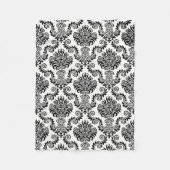 Zwart-wit Damask Patroon {kies uw kleur} Fleece Deken (Voorkant)
