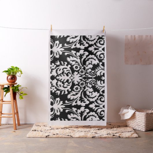Zwart-wit Damask-patroon Stof (Voorbeeld)