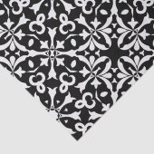 Zwart-wit  Damask Patroonvervormingspatroon Tissuepapier (Detail)
