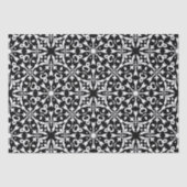 Zwart-wit  Damask Patroonvervormingspatroon Tissuepapier (Voorkant)