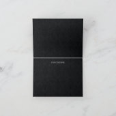 Zwart & Wit Damask & Pearl Bow Dank u kaart (Binnen)