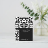Zwart-wit Damask Plaatskaart Visitekaartje Plaatskaartje (Staand voorkant)