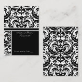Zwart-wit Damask Plaatskaart Visitekaartje Plaatskaartje (Voorkant / Achterkant)