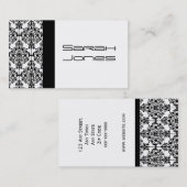 Zwart-wit Damask Professional-Visitekaartje Visitekaartje (Voorkant / Achterkant)