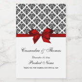  zwart wit Damask Red H Etiket (Enkel label)