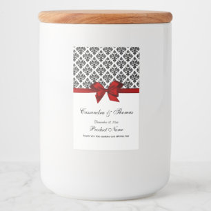  zwart wit Damask Red H Etiket