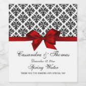 zwart wit Damask Red H Wine Flaconetiket Wijn Etiket (Enkel label)