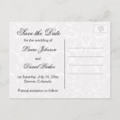 Zwart-wit Damask Save the Date Kaart (Achterkant)