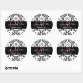 Zwart Wit Damask Sla de Datum Stickers op (Vel)