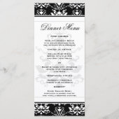 Zwart-wit Damask Slim Dinner Menu (Voorkant)