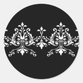 Zwart-wit Damask Sticker (Voorkant)