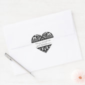Zwart-wit Damask Stickers voor Uitnodigingen (Envelop)