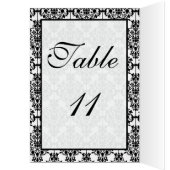 Zwart-wit Damask Tafelnummer Kaart (Binnen (Links))