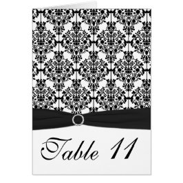 Zwart-wit Damask Tafelnummer Kaart