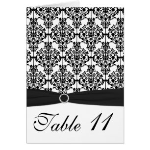 Zwart-wit Damask Tafelnummer Kaart