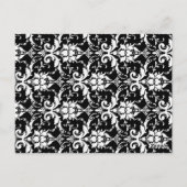 Zwart Wit Damask Trouwtafel Nummer Kaart (Achterkant)