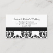Zwart-wit Damask Trouwtafel Plaats Kaarten Plaatskaartje (Achterkant)