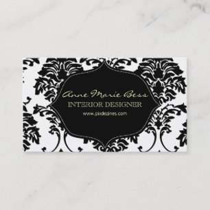 Zwart-wit Damask visitekaartjes