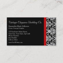 Zwart/wit Damask w/Rood Accent Mode Business