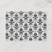 Zwart-wit Damask Wedding Enclosure Kaart (Achterkant)