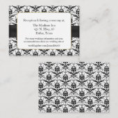 Zwart-wit Damask Wedding Enclosure Kaart (Voorkant / Achterkant)
