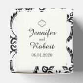 Zwart-wit Damask Wedding Favor Box Bedankdoosjes (Bovenkant)