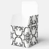 Zwart-wit Damask Wedding Favor Box Bedankdoosjes (Geopend)