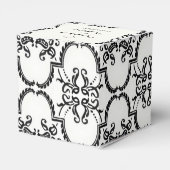 Zwart-wit Damask Wedding Favor Box Bedankdoosjes (Achterkant)