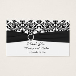 Zwart-wit Damask Wedding Favor Tag Visitekaartjes