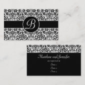 Zwart-wit Damask Wedding Gift Registry Kaarten (Voorkant / Achterkant)